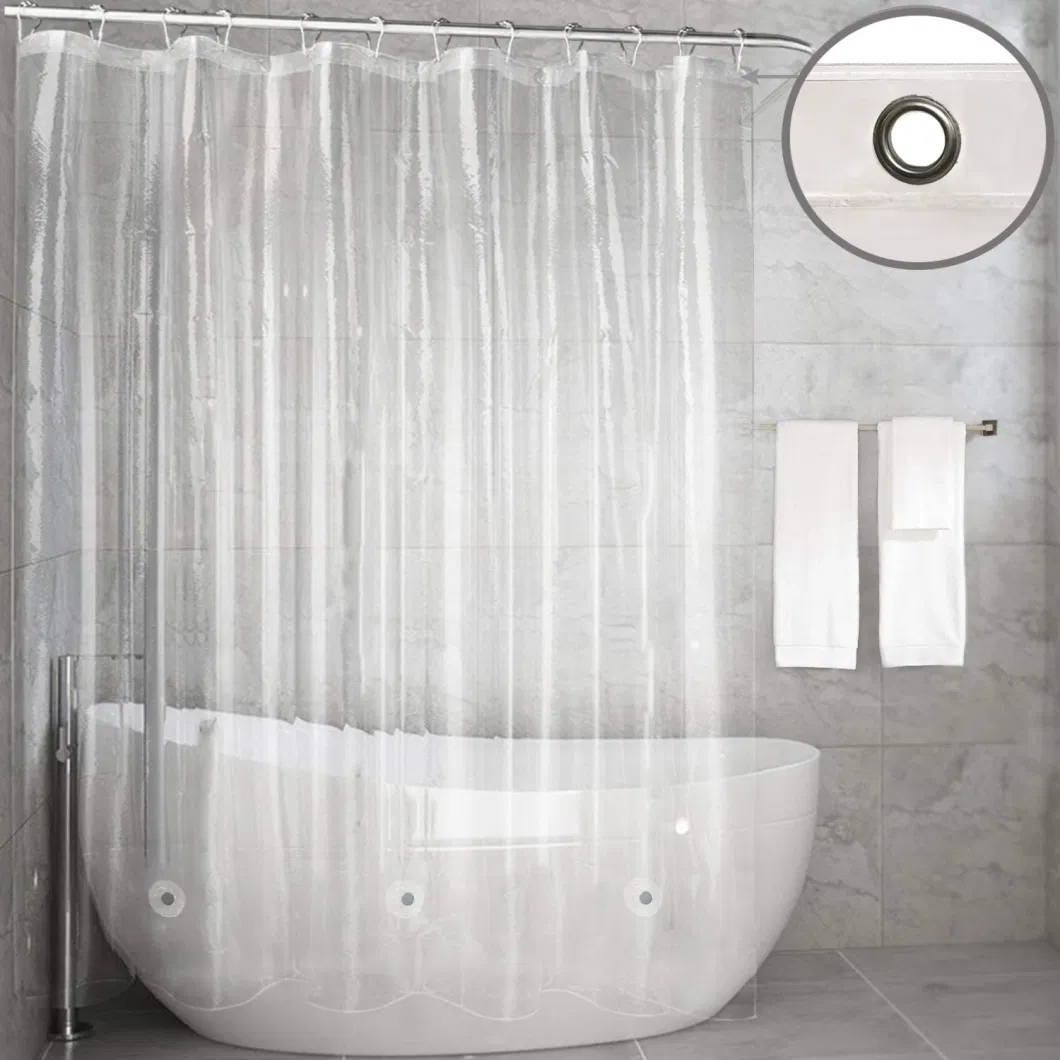 3D PEVA Shower Curtain, 180X200cm Premium Light Weight Clear Plastic Bathroom Shower Curtain