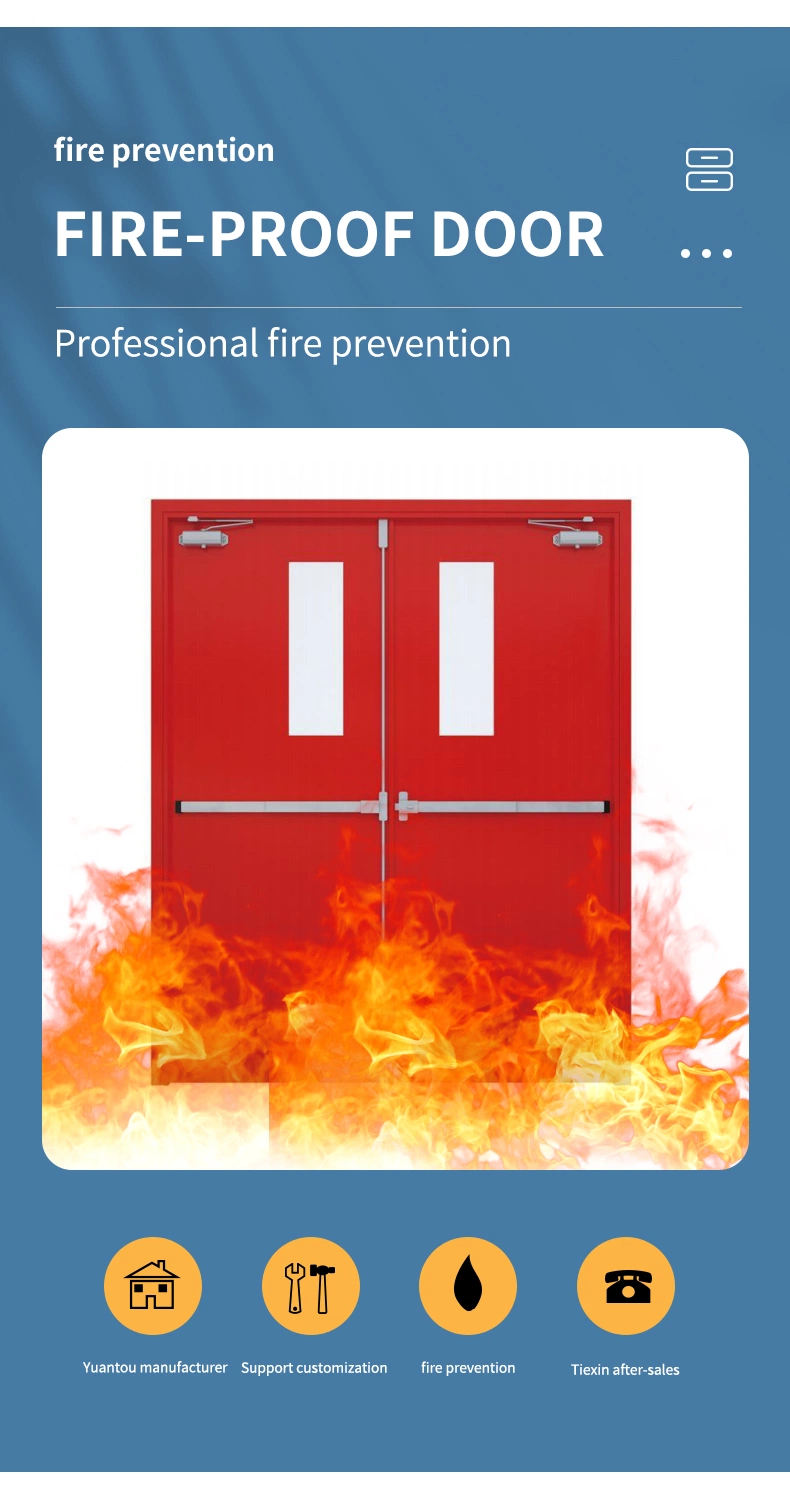 Best Quality Bristol Fire Resistant Door Rating of 120min Double Door Fire Rated White 34 Inch Fire Rated Steel Insulated Door