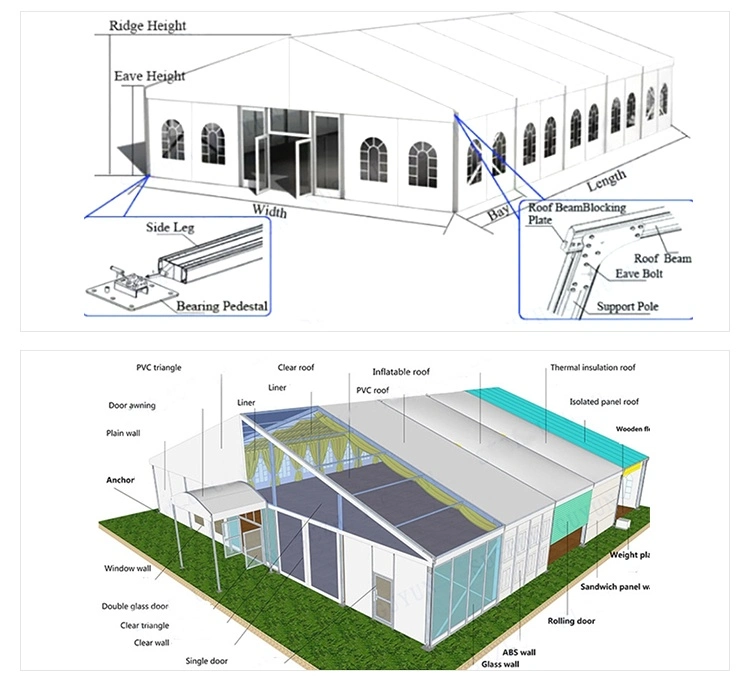 White or Clear Transparent Roof Wedding Party Event Marquee Canopy Tent