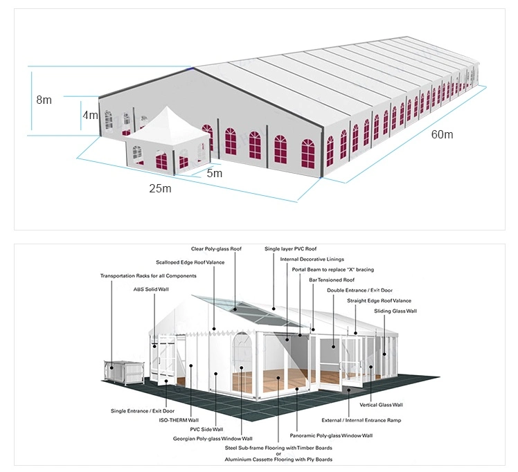 White or Clear Transparent Roof Wedding Party Event Marquee Canopy Tent