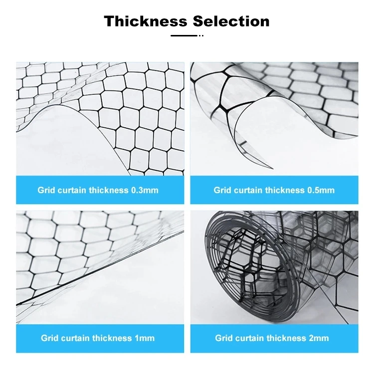 Cleanroom Industry Work Black Grid Honeycomb Mesh Clear Antistatic ESD PVC Curtain