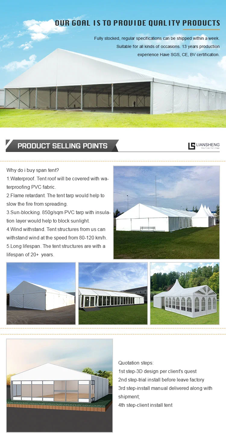 Fireproof Industrial Event Tent with High Wind and Snowstorm Resistance