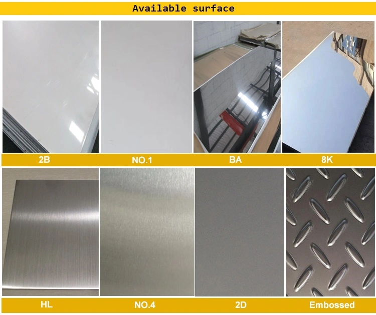 304 8K Super Mirror Stainless Steel Mirror Sheet 316 430 Ss Colored Sheet Stainless Steel Sheet with PE PVC Film