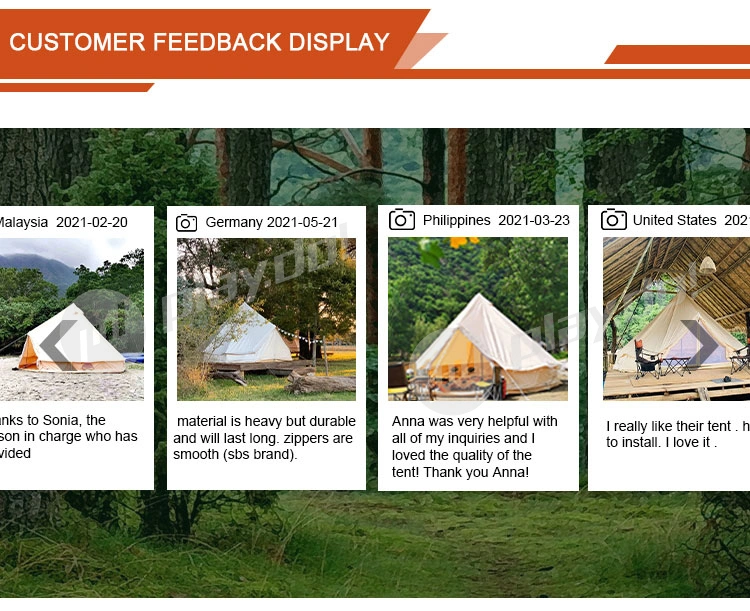 Fire Resistant 6m Dia Bell Tent for Outdoor Camping