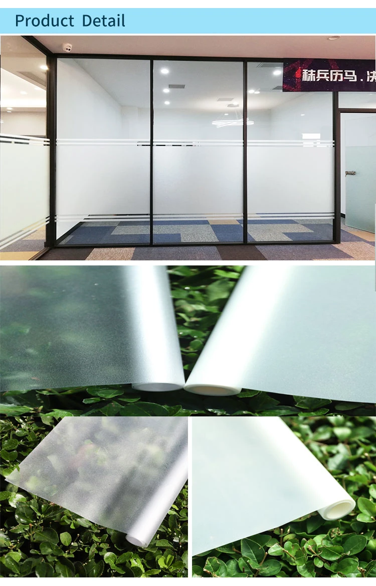 Shower Room Door Privacy Decorative Static Film Window Film Frosted Glass Vinyl PVC