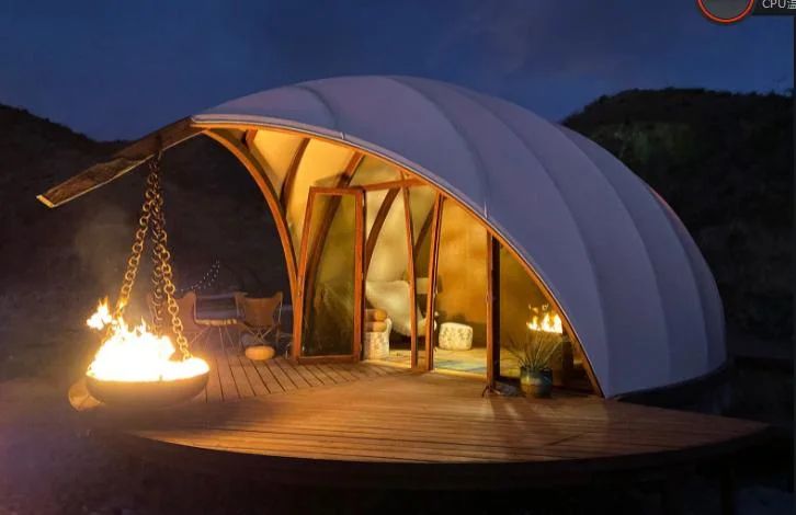6m*10m Outdoor Glamping Shell Tent Luxury Hotel Tent Travel Resort for 2 Persons