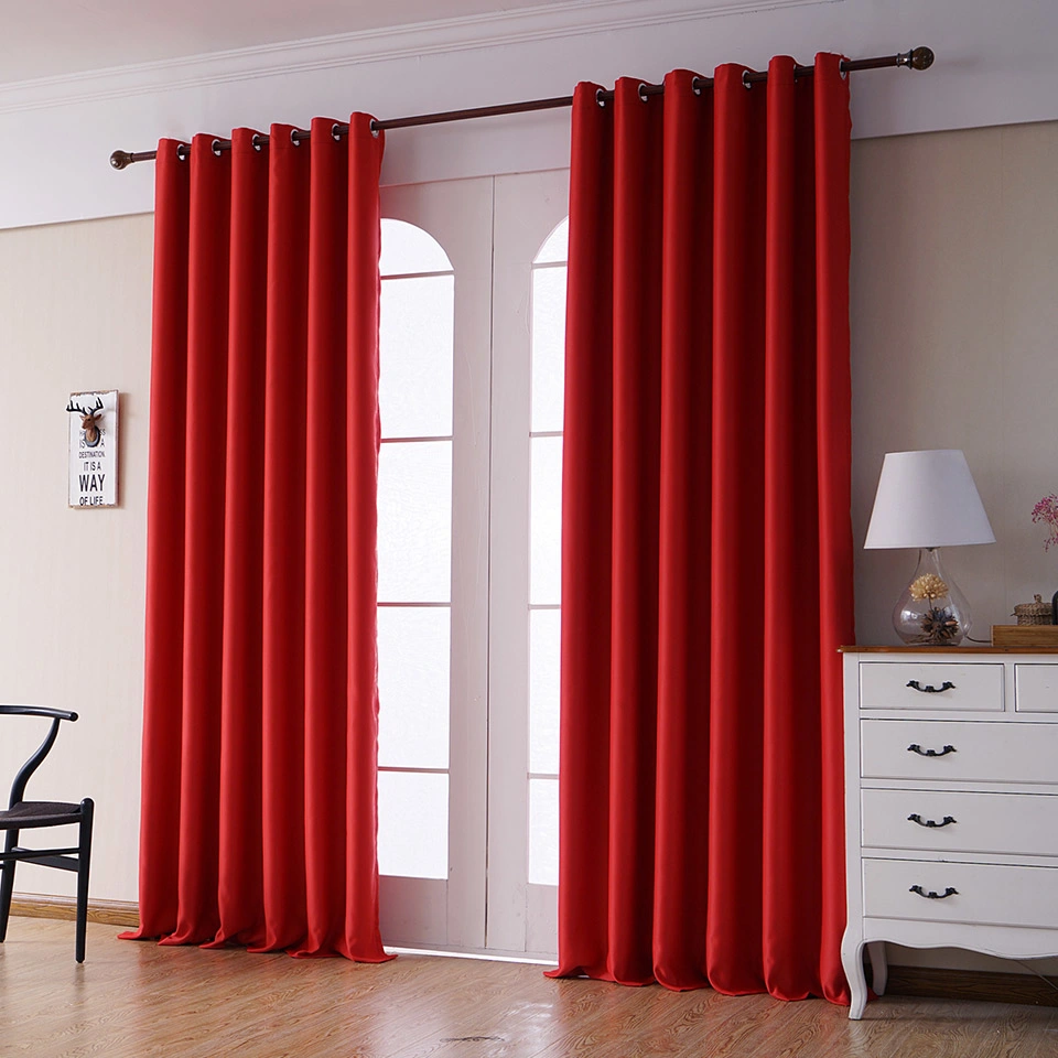 High Shading Customizable Elegant Design Window Curtains, Wholesale Blackout Red Curtains for The Living Room