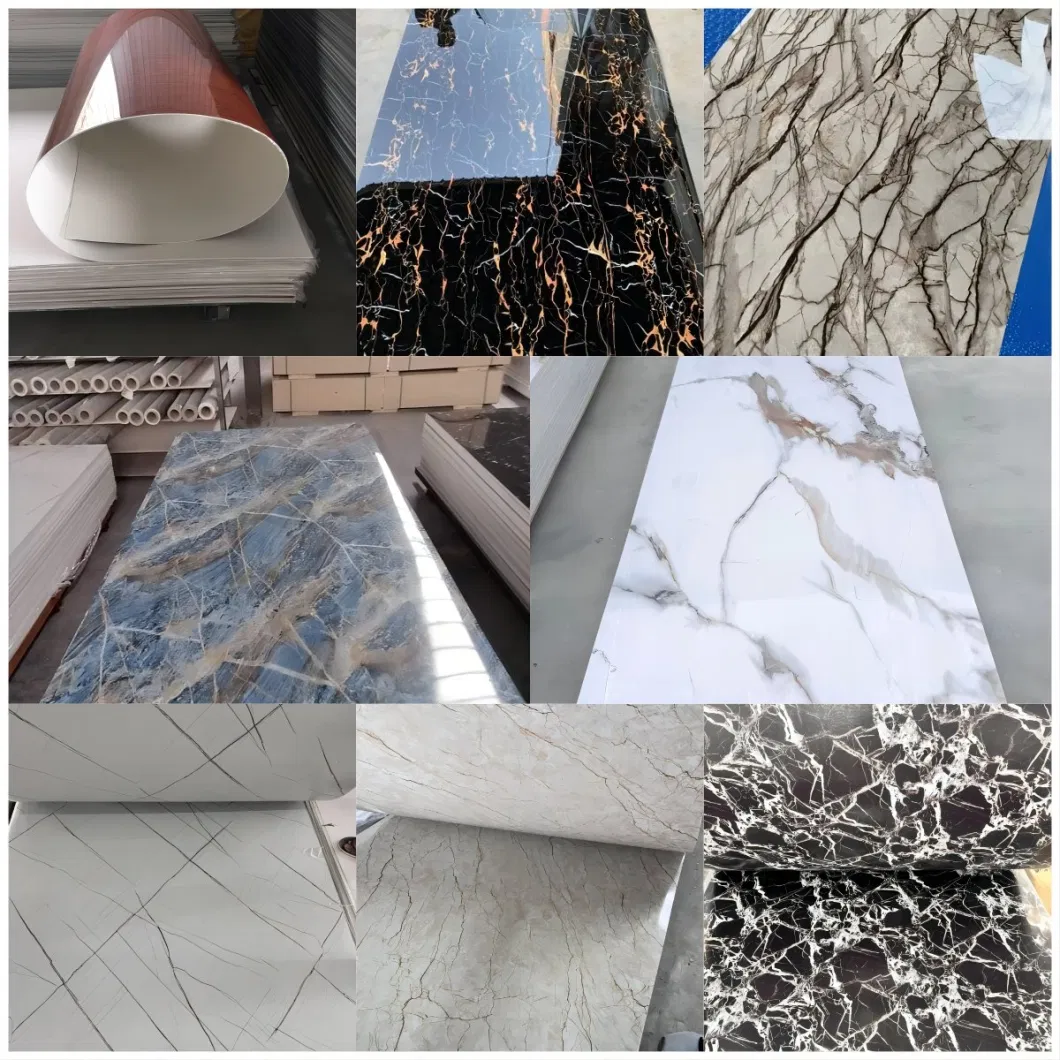 Ceiling Laminate Panel UV Coating Marble Sheet 3mm 4mm Plastic Marble PVC Sheet