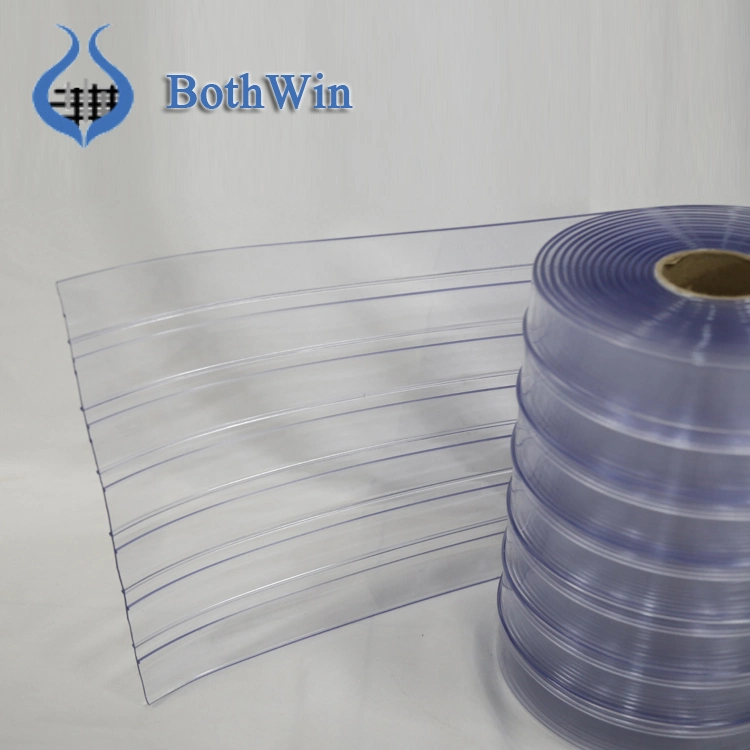 Soft Transparent Ribbed PVC Strip Curtain Roll