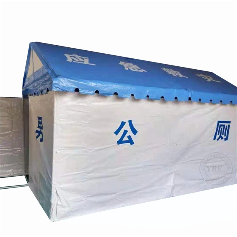 China Relief Tent 1 Fireproof Tarpaulin Waterproof 20 Person Tents with Toilet Size, Lettering, Colour, Customised Tents for Disaster Relief