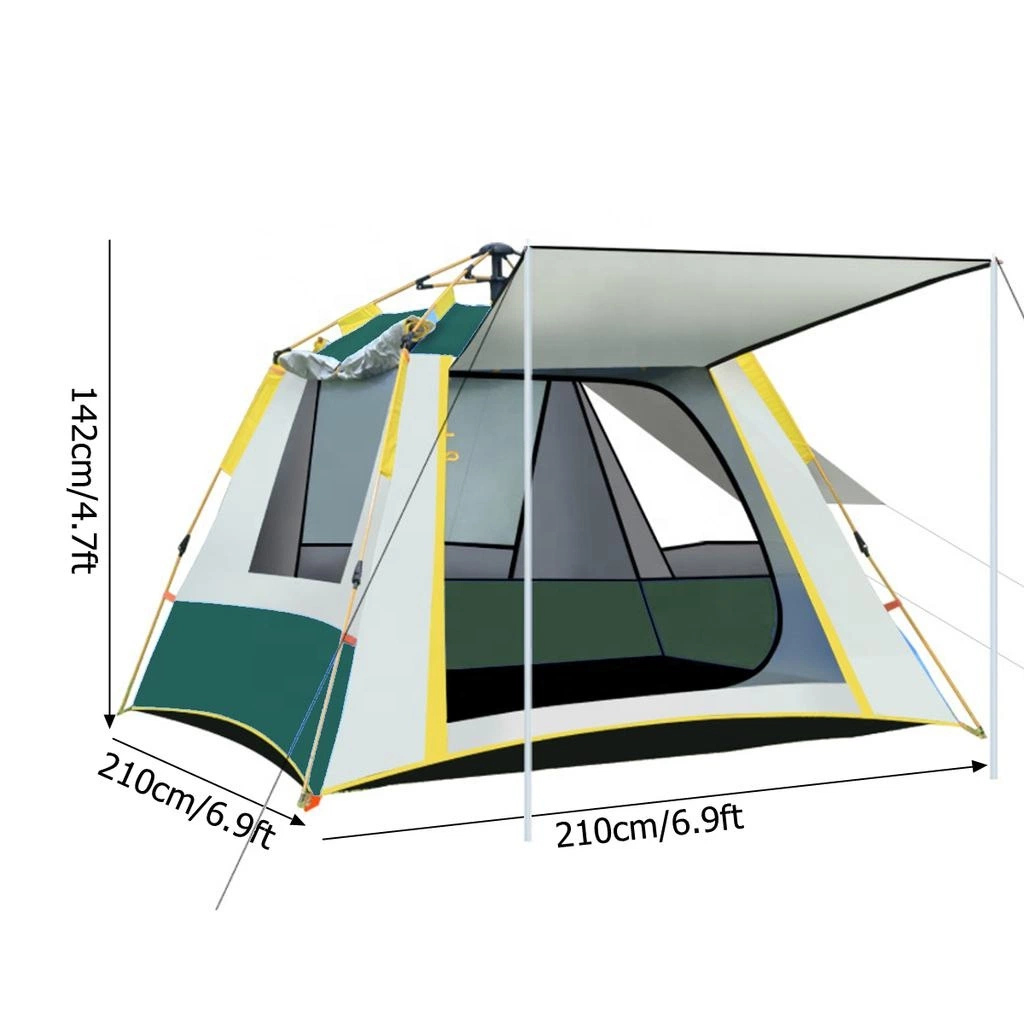 Automatic Camping Tent 3-4 Person Outdoor Waterproof Travel Customized Item Fabric Double Layers Hiking Color Fast Popup