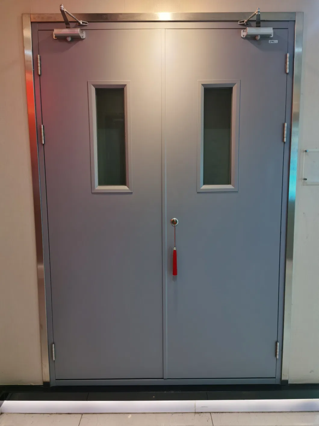 Factory Direct Supplier Security Emergency Exit Fire Resistant Fireproof Steel Door with Push Bar