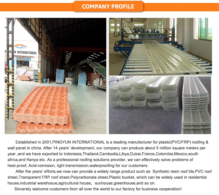 Roofing Tiles PVC Plastic Telha Corrugated Plastic UPVC Roofing Sheet Trapezoidal Apvc Roofing Sheet