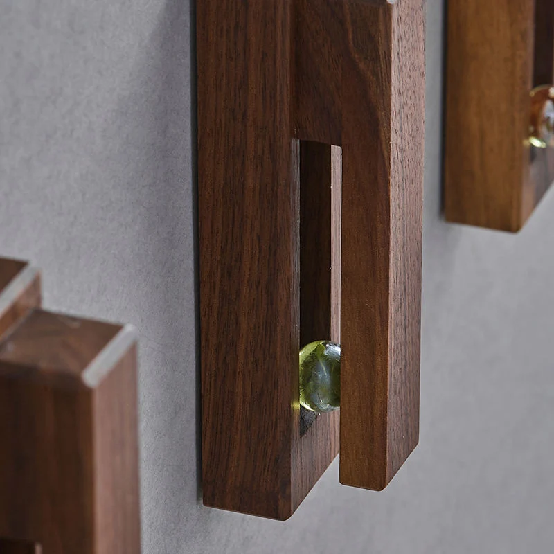 Solid Wood Beech and Black Walnut Coat Hooks Stick Wall Hangers