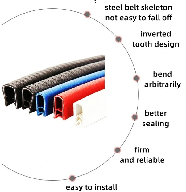 Flexible PVC U Channel Rubber Gasket Edge Trim