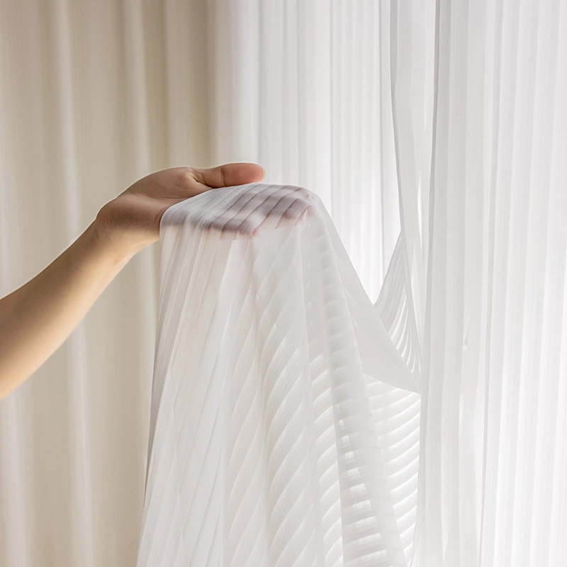 New Material Hotel Quality Solid Voile Fabric White Linen Sheer Curtains for The Living Room Bedroom Tulle Sheer Curtain