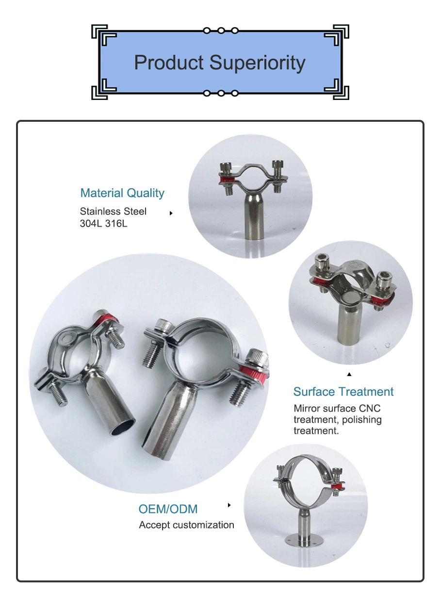 Stainless Steel Sanitary Hexagonal Pipe Clamp Pipe Holder/Hanger