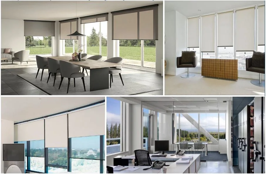 Thermal Insulated Fabric 100% Blackout UV Protection Curtain Fabric Roller Shades for Windows