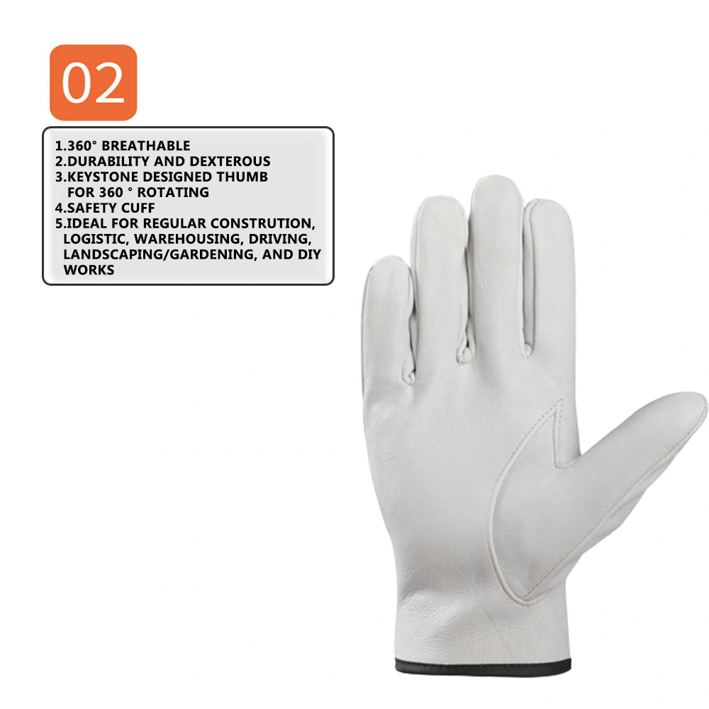 Wholesale Goatskin/Sheepskin/Cow Leather Working Gloves Gloves Safety Gloves Personal Protective Equipments