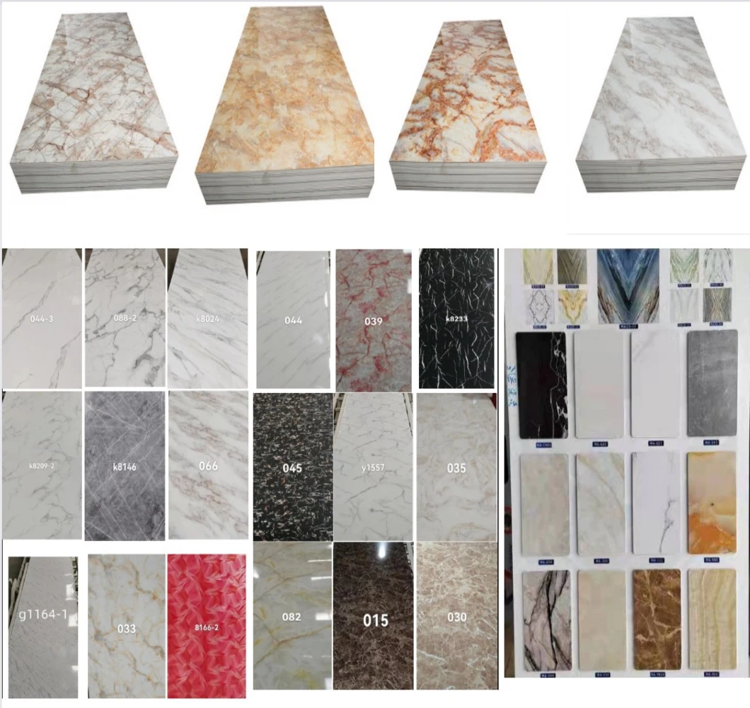 Different Patterned Flexible Waterproof Factory Wholesale Price Artificial Marble Plastic PVC Marble UV Sheet