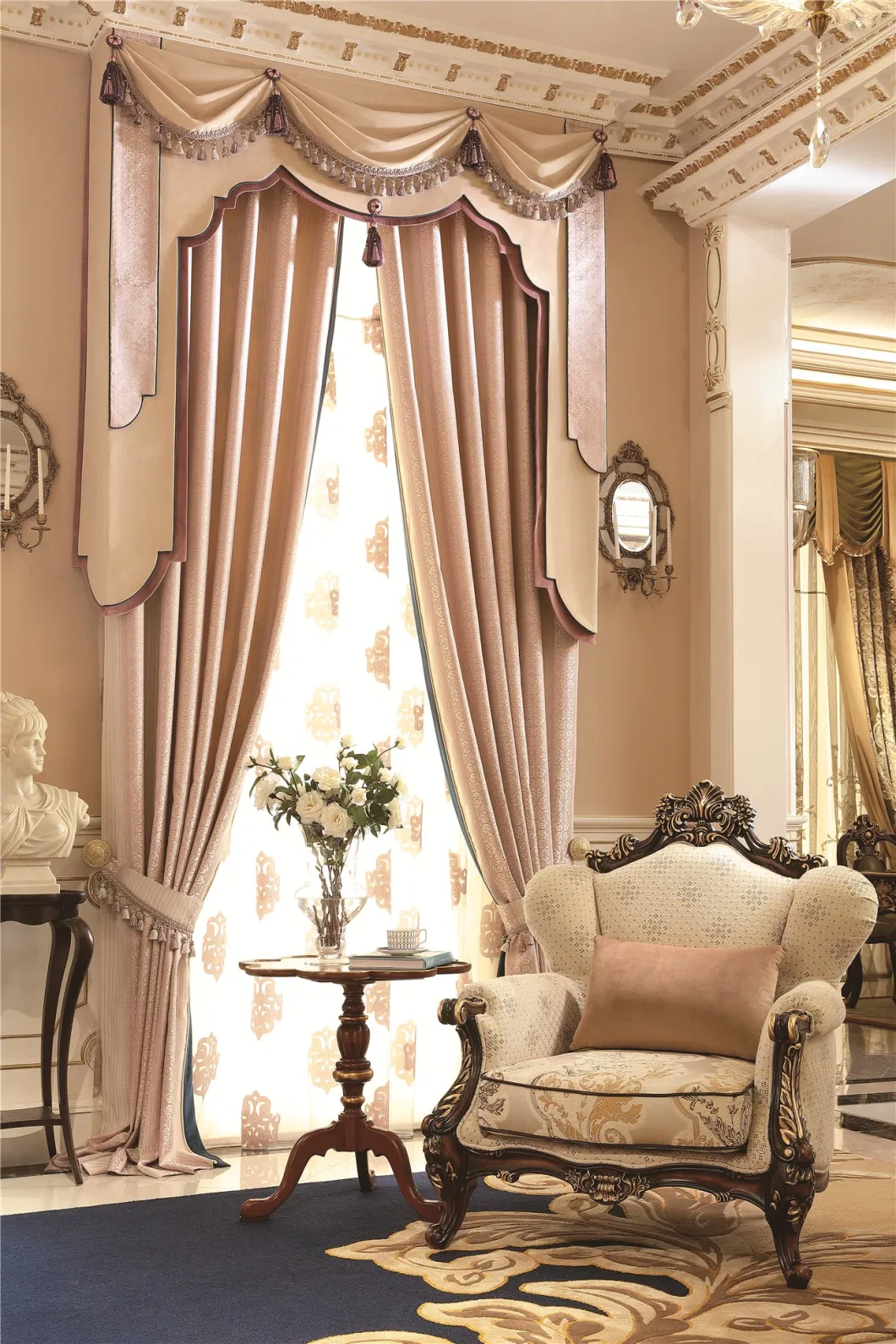 Hot Sale Luxury Fold Curtain Styles for Dubai Curtain Luxury Curtain for Room