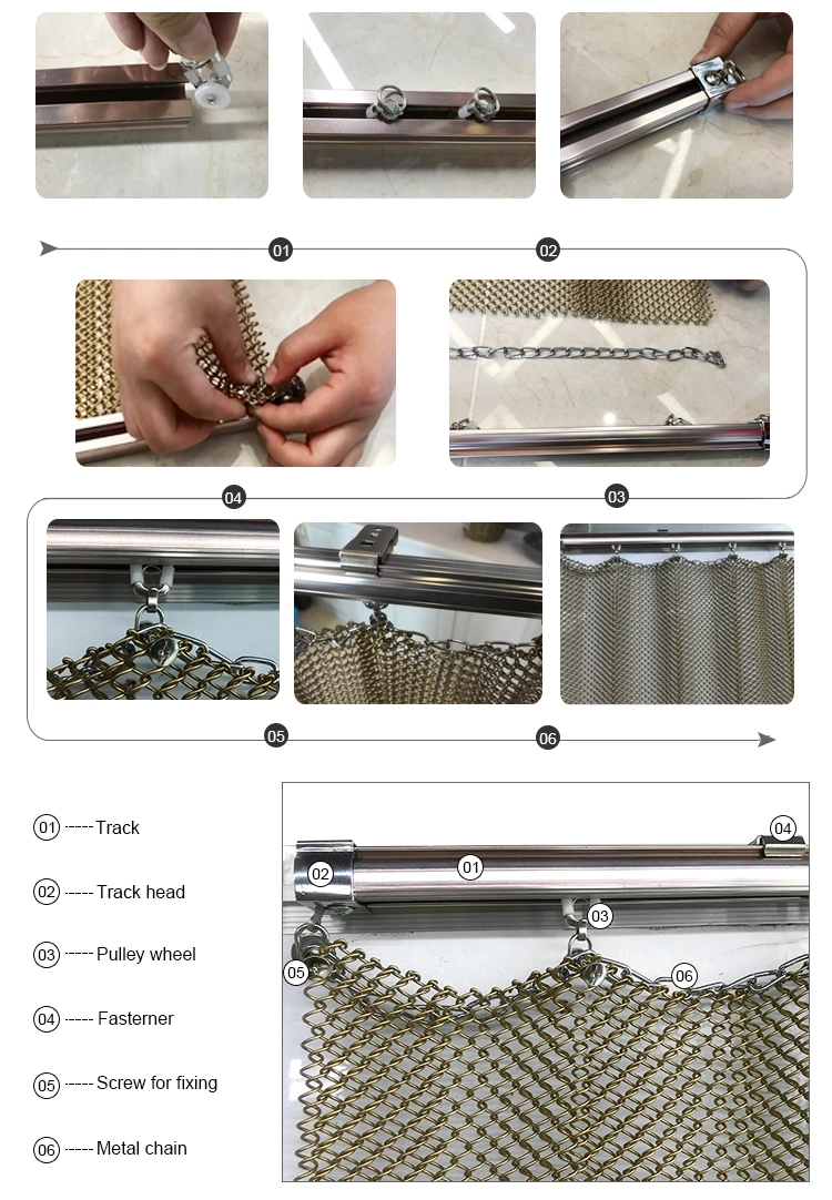 Flexible Fireproof Stainless Steel/Aluminium Metal Mesh Curtain