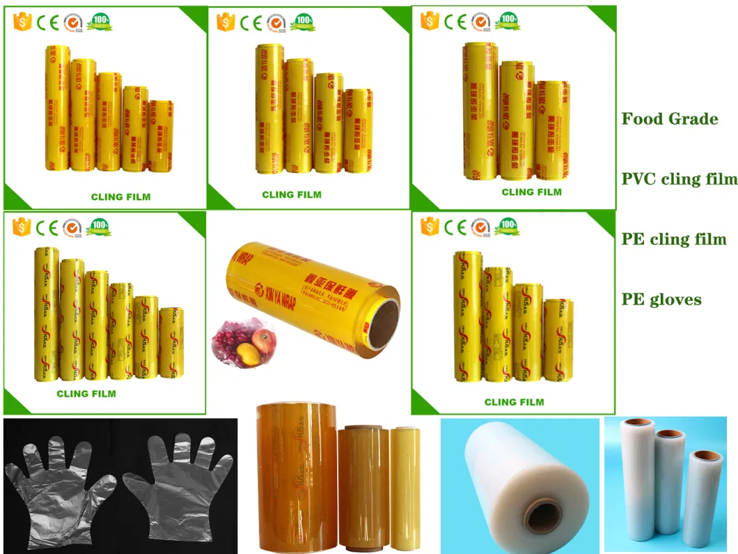 Food Grade Jumbo Roll Form Printed Moisture Proof Customized Soft Factory PVC Cling Film