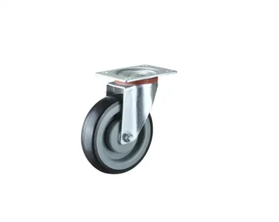 China Manufacturer 100/125mm Industrial Swivel Plate PU Castor Trolley Caster Wheels