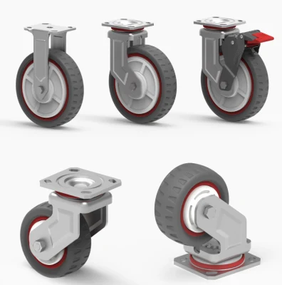Benyu Casters 5 Inch Heavy Duty PU Universal Wheel Fixed Caster Wheel