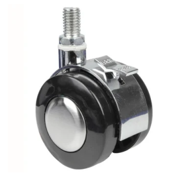 Swivel Furniture Black Low Profile Locking Shower Cabinet Nylon Caster