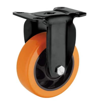 2.5inch Orange PU PVC Swivel Small Castor Wheels