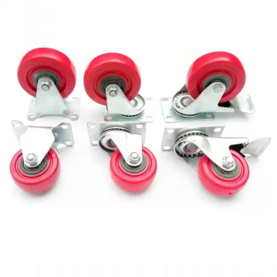 3inch 4inch 5inch Industry Barrow Wheels Double Bearing Red Plastic Wheel Caster