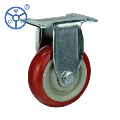 125mm Korean Type Red PVC Caster Wheels for Push Trolley