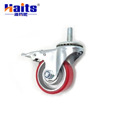 China Manufacturer 3.5 Inch Swivel Industrial PU Wheel Caster with Brake
