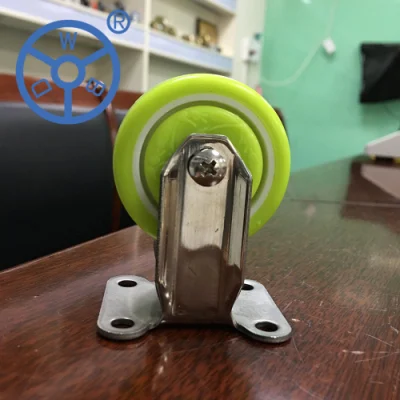 Wbd Wheels 40 50 mm Stainless Light Duty Green Color Mini Swivel Caster Wheels with Brake