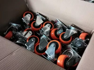 3 4 5 6 Inch Medium Duty Industrial Ruedas Giratorias Orange Castor PVC/PU Rotating Caster Wheel for Trolley