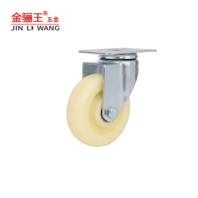 Medium Duty Industrial Castor White PP Swivel Caster Wheel with Side Brake Replacement