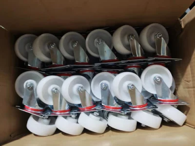 Wbd Manufacturer Industrial 100 mm 125 mm 6 Inch Castor White PP Plastic 5&quot; Locking Caster Wheels