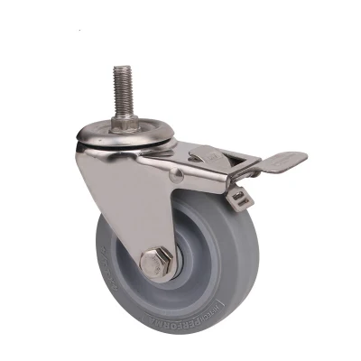 40mm Stem Swivel PP Wheel Casters Low Profile Move Cabinet Wheel Castor