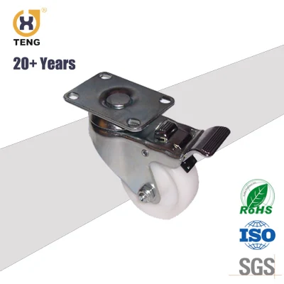 Industry Medium Duty 3 Inch Swivel Bolt Hole TPR Caster with Metal Brake