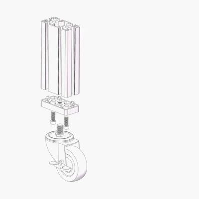 Good Price M12-100 Threaded Stem Swivel Casters with Brake for T Slot Aluminium Profile