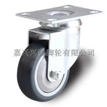 China OEM High Quality 3inch Swivel Top Plate Thermoplastic Rubber Caster Plastic Center with TPR Wheel