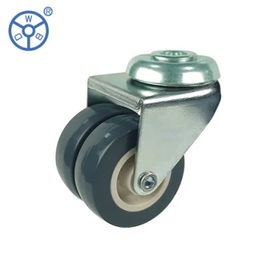 Light Duty Caster 2inch 3inch Furniture Office Chair Castors Twin Wheel PVC Swivel Chair Caster Double Wheels