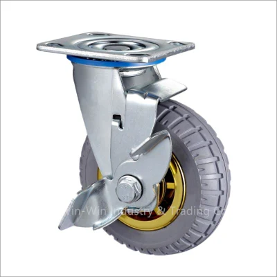 Heavy Duty Caster Solid Rubber Tire Trolley Wheel Anti-Skid Furniture Castor Industrial Caster