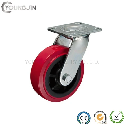 High Load PVC PU TPR Caster Industrial Cart Wheel for Industrial Trolley with Swivel, Fixed, Brake