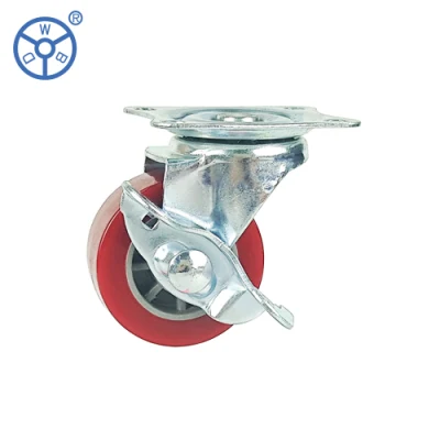Wbd 1 2 3 Inch Fixed Rigid Light Duty Caster PU Wheels for Trolley