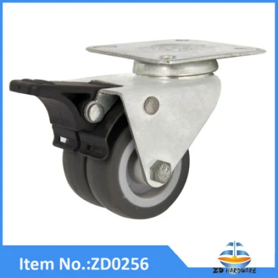 4 Inch PU Silent Castor Wheel Plastic Industrial Casters