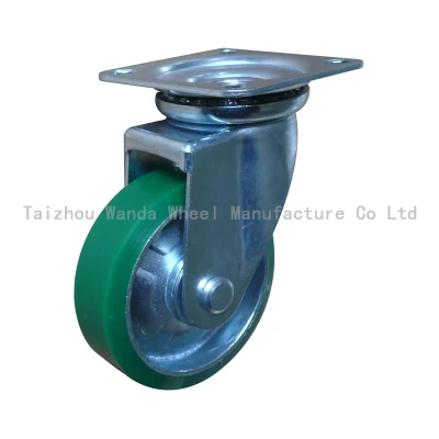 Industrial Furniture Sliding Door 5.2&quot; PU Rigid Caster Wheel with Brake
