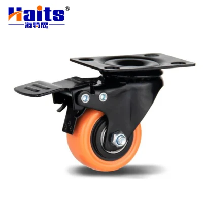 Double Bearing Industrial Usage PVC Caster Trolley Wheel with Brake
