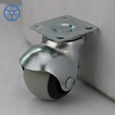 Small Trolleys Furniture Ball Caster PP Rubber Ball Caster Wheel 50mm Rotating Castors 2 Inch Matel Top